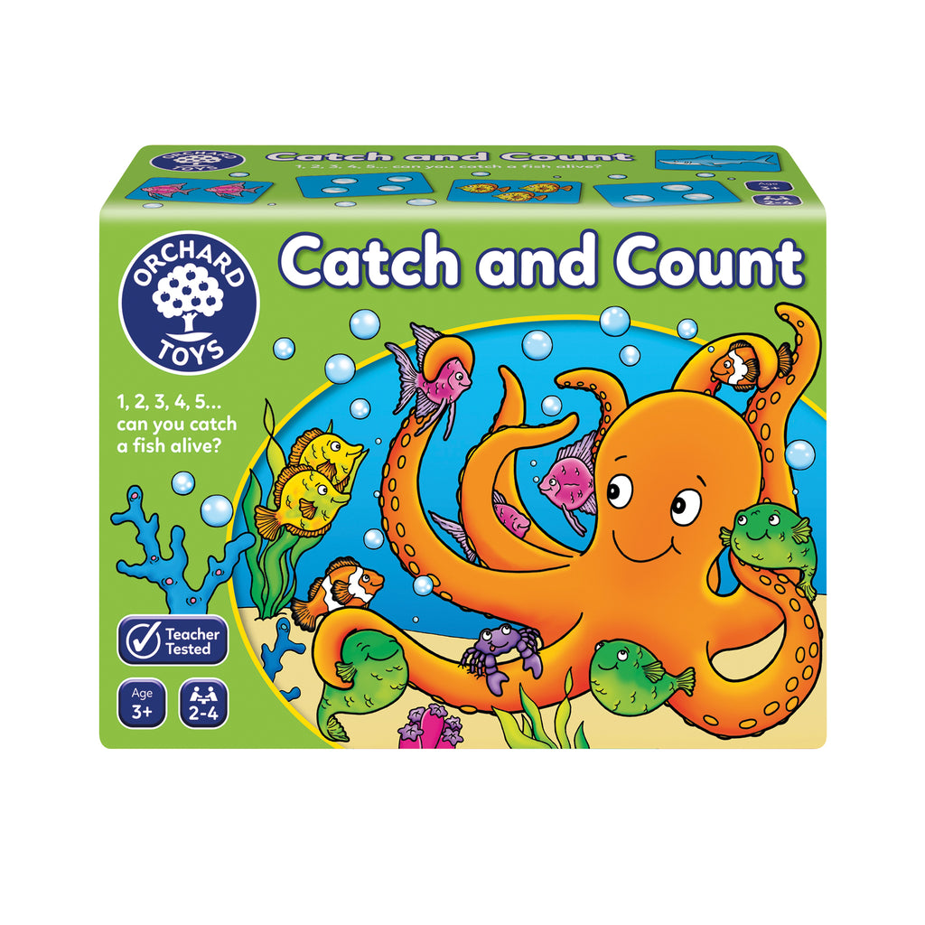 Orchard Toys 'Catch and Count' game box with an octopus and fish design on a white background