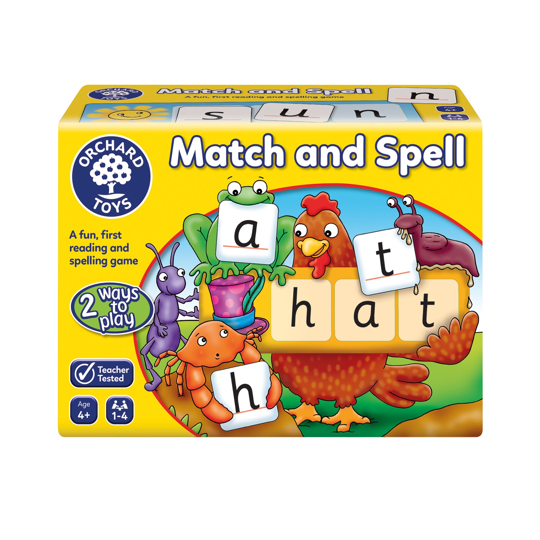 Orchard Toys Match and Spell educational game box on a white background