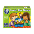 Orchard Toys Lunch Box Game packaging with two children and a lunch box on a green background