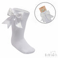 Girls' Bow Ribbon Knee High Socks | Love Print Knit | 0–3 Months to 1–2 Years