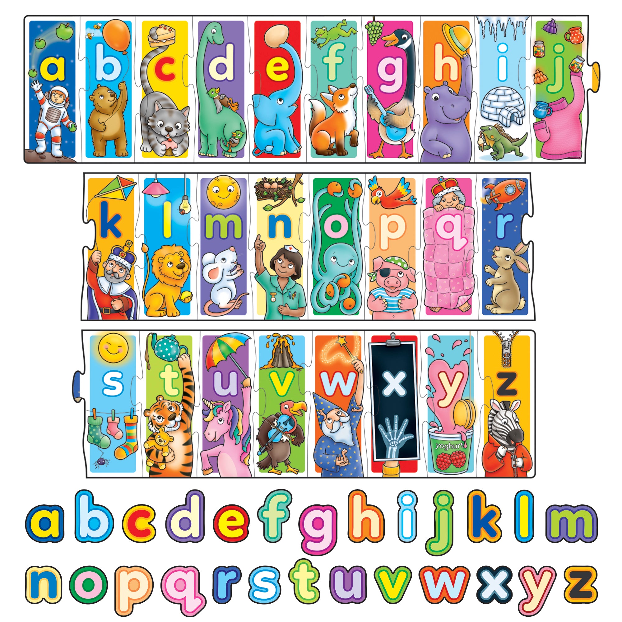 Giant Alphabet Jigsaw Puzzle | 26-Piece Extra-Long ABC Puzzle for Kids
