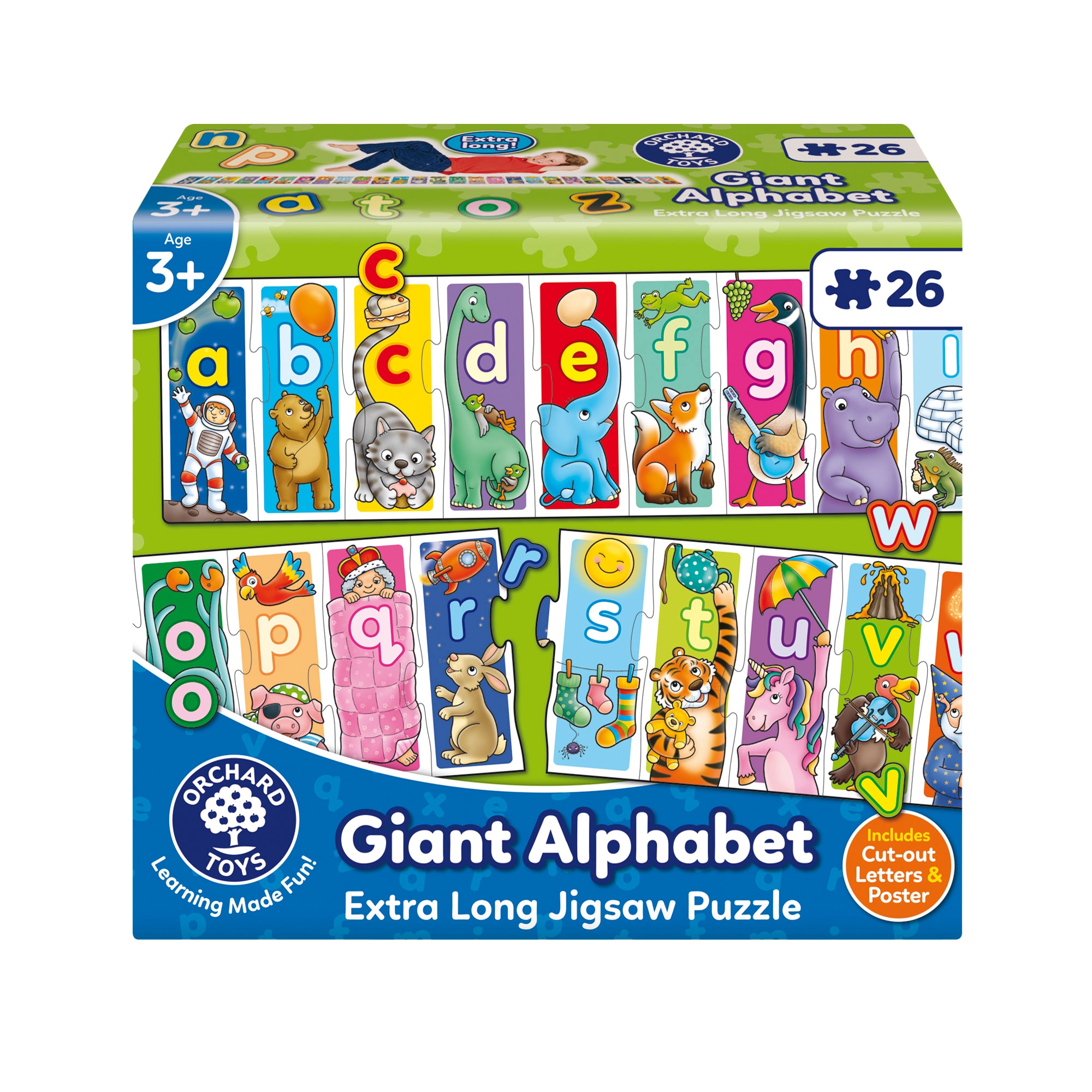 Giant Alphabet Jigsaw Puzzle | 26-Piece Extra-Long ABC Puzzle for Kids
