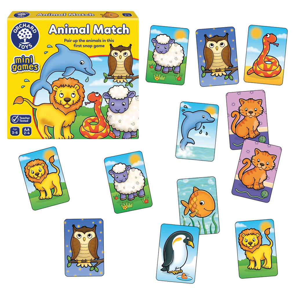 Orchard Toys Animal Match Mini Games Pair Up the Animals in This First Snap Game for Ages 3-6 Teacher Tested