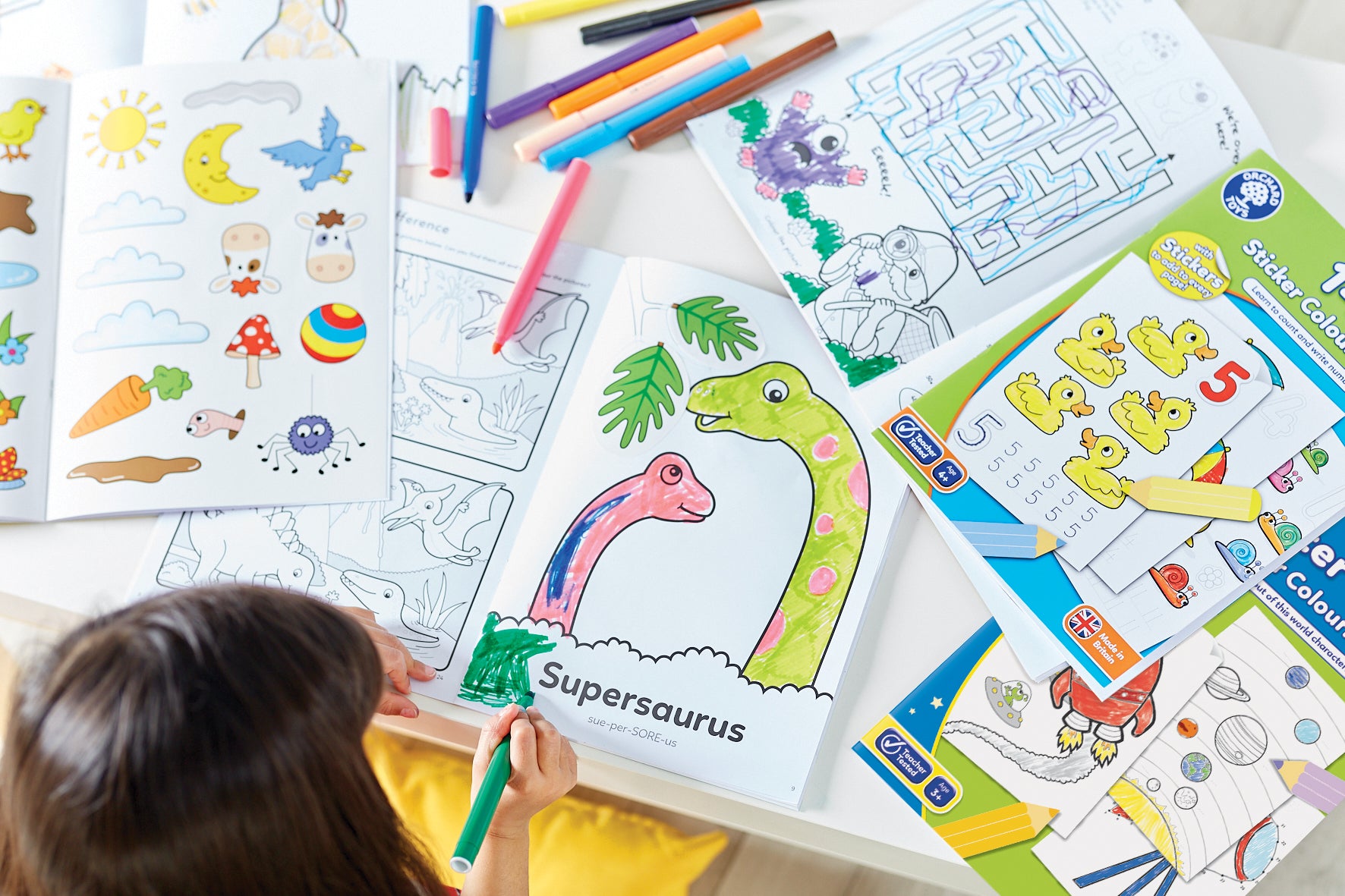 Orchard Toys Dinosaur Sticker Colouring Activity Book