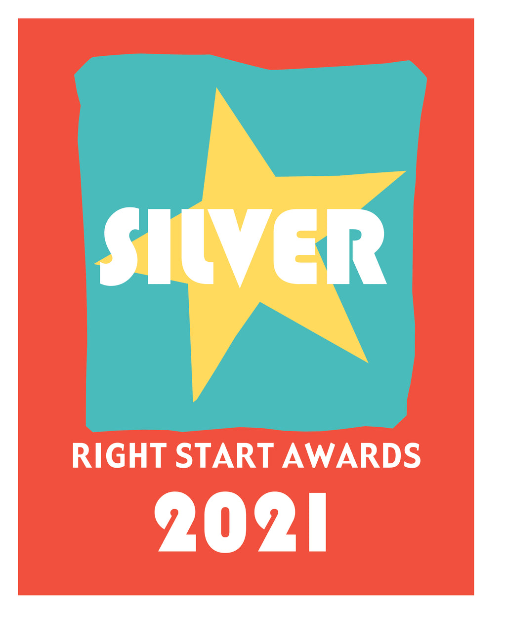 Silver Right Start Awards 2021 logo with a yellow star on a red background