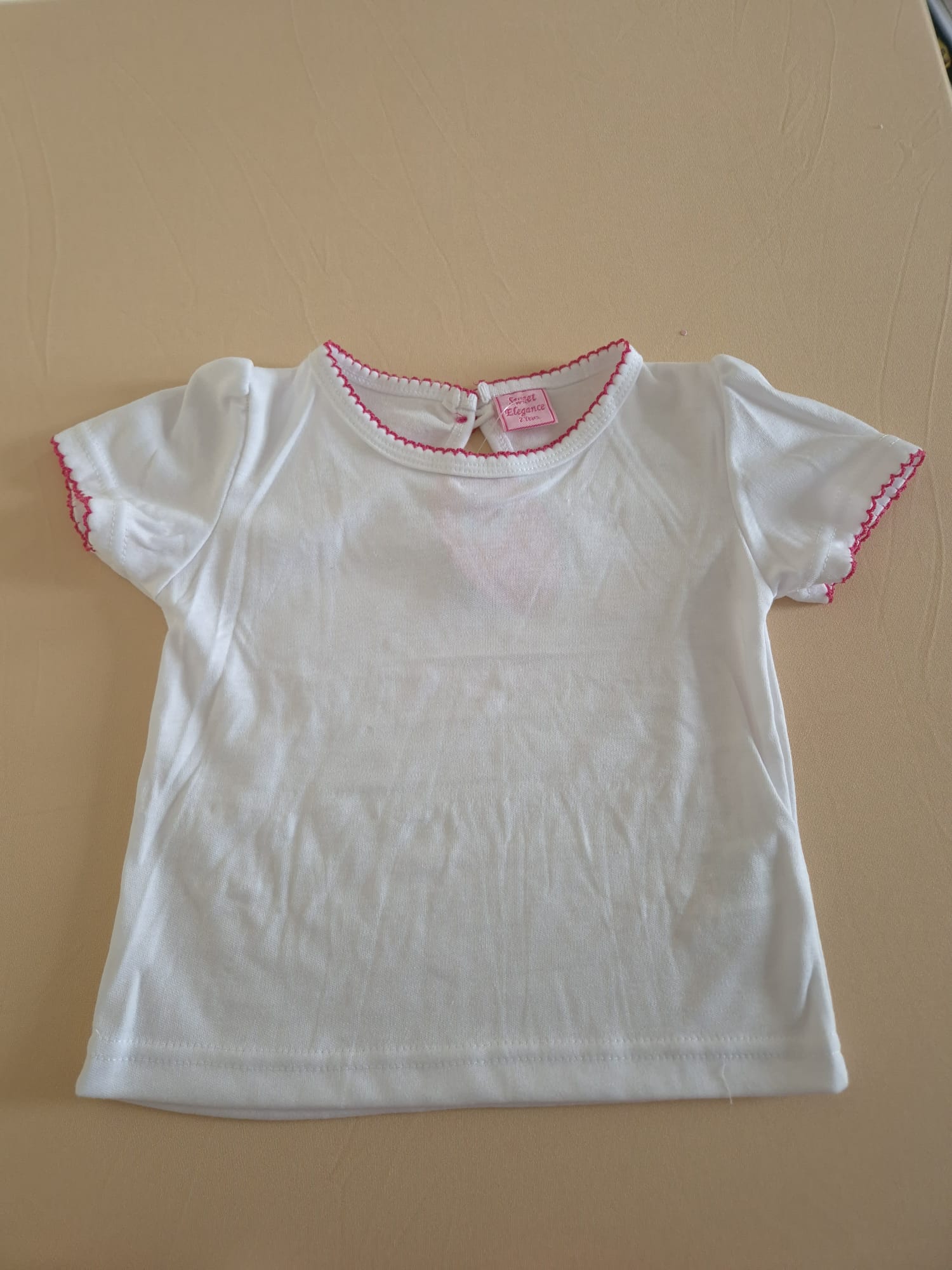 Girls' Pink Gingham Layered Dress with Short Sleeve Tee 1-2 Years 4 piece set