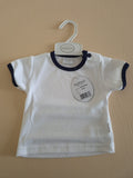 Baby Navy & White Sailor-Style Dungaree Set with T-Shirt