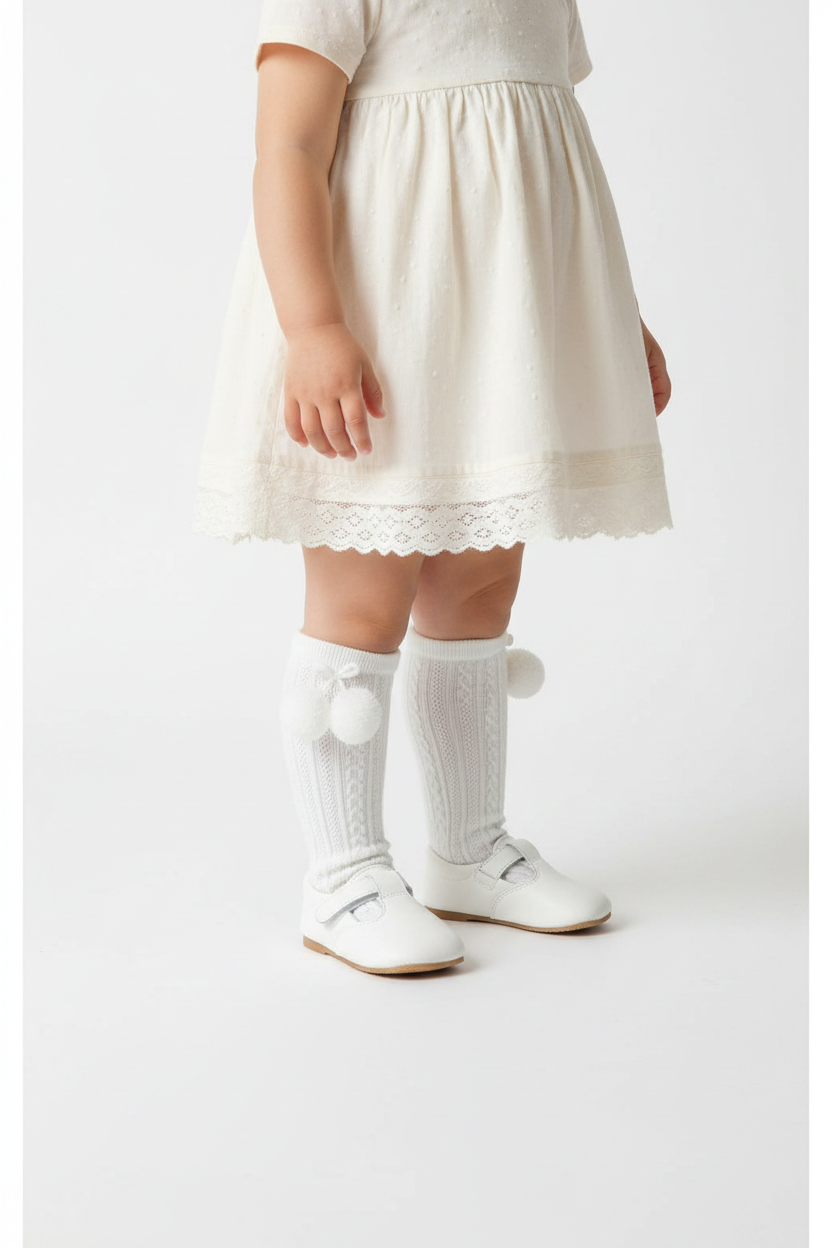 Baby PomPom Knee High Socks Lifestyle
