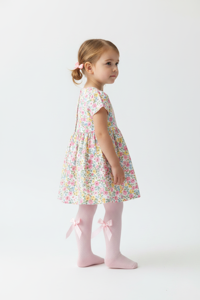 Girls' Bow Tights - Back Bow Detail