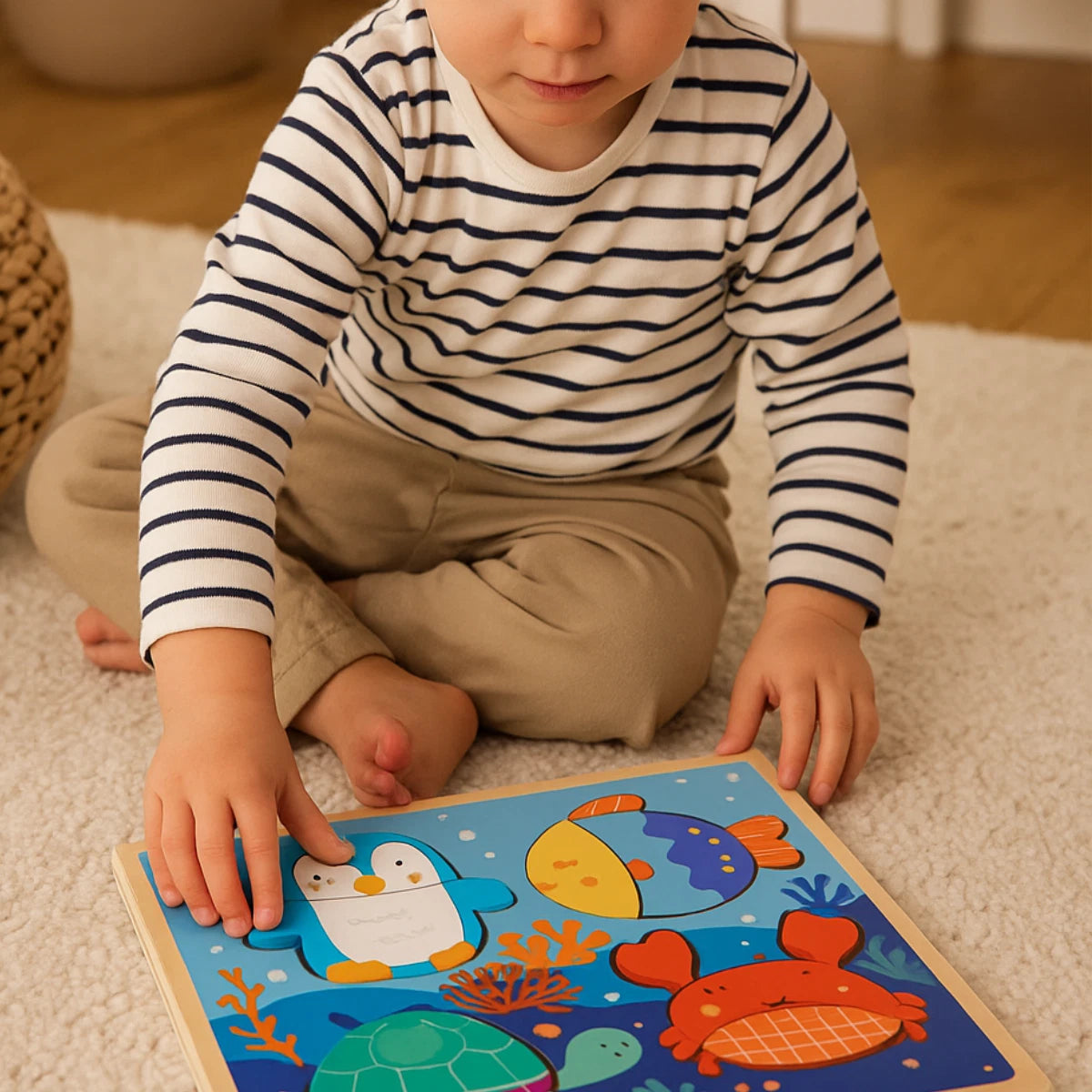 4 in 1 Chunky Wooden Animal Puzzle Board | Toddler Jigsaw | Ages 12 Months+